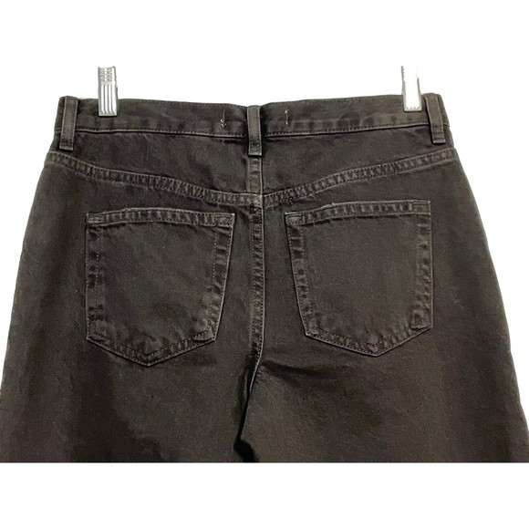 NWT Free People Maggie Mid-Rise Straight-Leg Jeans Black Wash Size 26 Distressed - Picture 13 of 16